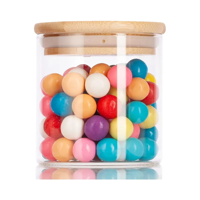 10.4 X 10.8Cm Multi-Fuctional Stackable Glass Jar With Bamboo Lid Tk-Cb7123