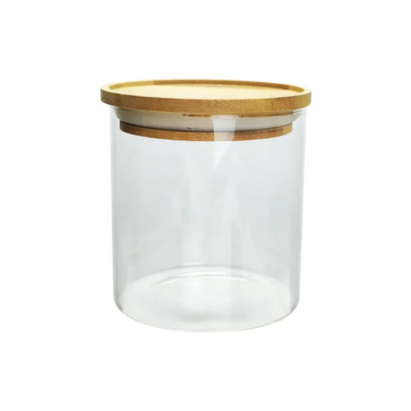 10.4 X 10.8Cm Multi-Fuctional Stackable Glass Jar With Bamboo Lid Tk-Cb7123