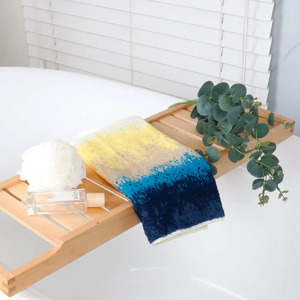 12-piece Combed Cotton Bath Towel Set with Artistic Pattern, Hanging Loop & Lifecycle Label
