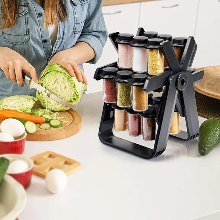 18 Jars Rotating Spice Racks