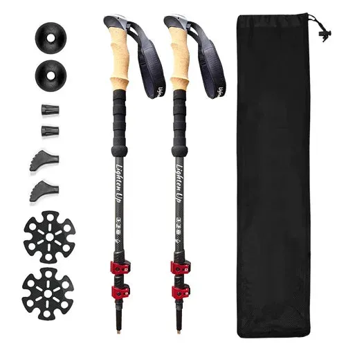 2Pcs Ultralight Trekking Poles Walking Sticks Hiking Canes Folding Carbon Fiber Walking Pole Nodic Walking Sticks