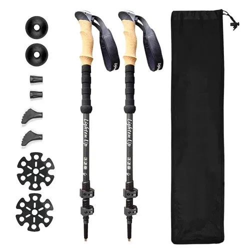 2Pcs Ultralight Trekking Poles Walking Sticks Hiking Canes Folding Carbon Fiber Walking Pole Nodic Walking Sticks