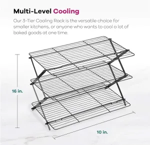 3-Tier Folding, Collapsible Cooling  Rack- Collapse for Easy Storage