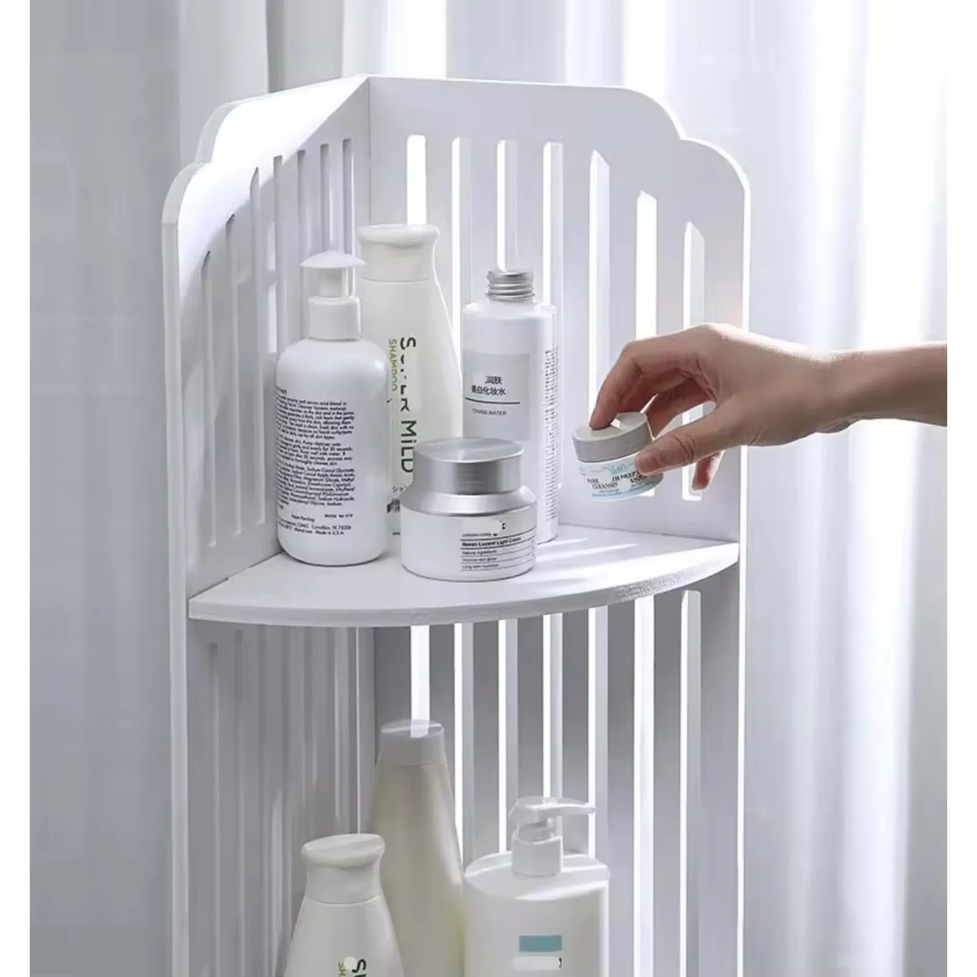 4-Tier Multi-Functional Space Saving Bathroom Corner Shelf Rack Gc-44