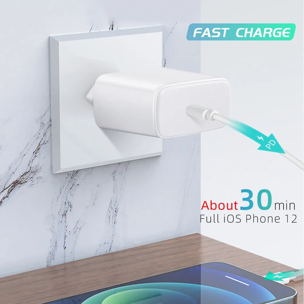 45W USB-C Wall Charger with Fast Charge PD Adapter for iPhone 12/12 mini/12 Pro/12 Pro Max/11/11 Pro/Pro Max/14/14 Pro/14 Plus/15/15 plus/15 pro/15 pro max