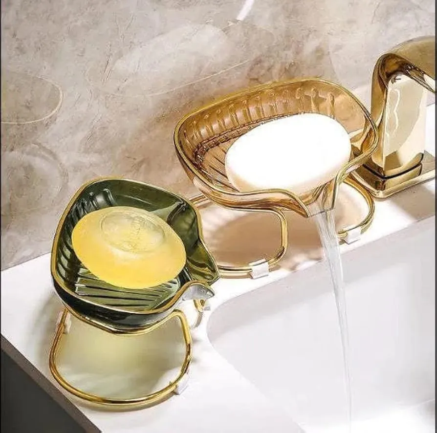 Acrylic Soap Holder with Golden Metal Stand