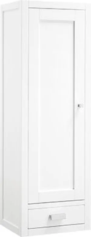 Addison 12" Petite Tower Hutch - Left, Glossy White