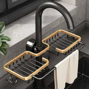 Aluminum Sink Caddy: Versatile Space-Saving Organizer for Kitchen & Bath