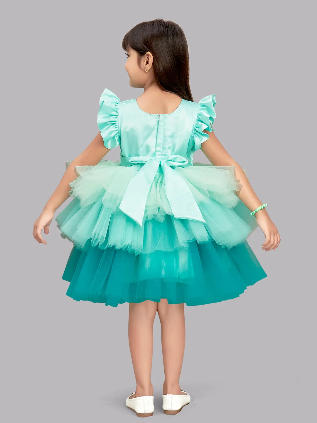 Aqua Layered Party  Frock