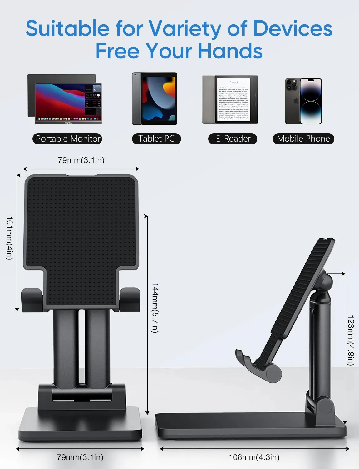 Arzopa Tablet Stand, Adjustable & Foldable Sturdy Portable Monitor Stand  ipad & Tablets