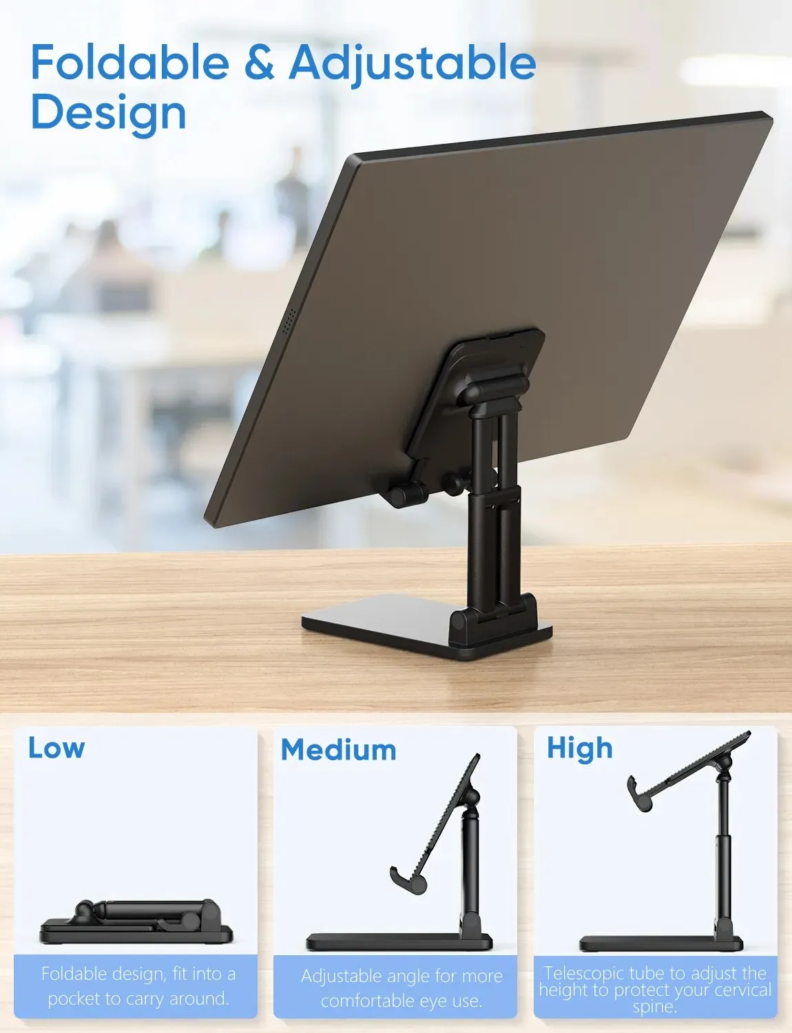 Arzopa Tablet Stand, Adjustable & Foldable Sturdy Portable Monitor Stand  ipad & Tablets