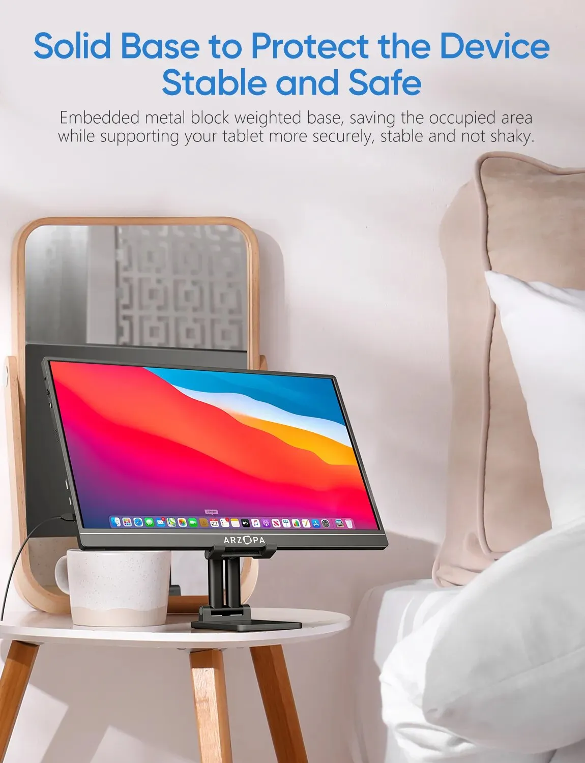 Arzopa Tablet Stand, Adjustable & Foldable Sturdy Portable Monitor Stand  ipad & Tablets