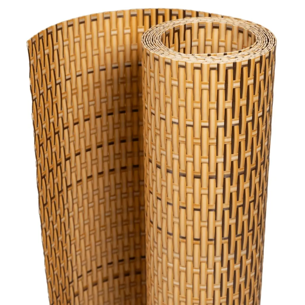 Balcony Screen Light Brown 400x100 cm Poly Rattan