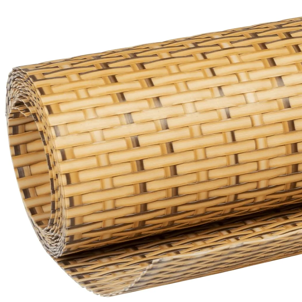 Balcony Screen Light Brown 400x100 cm Poly Rattan