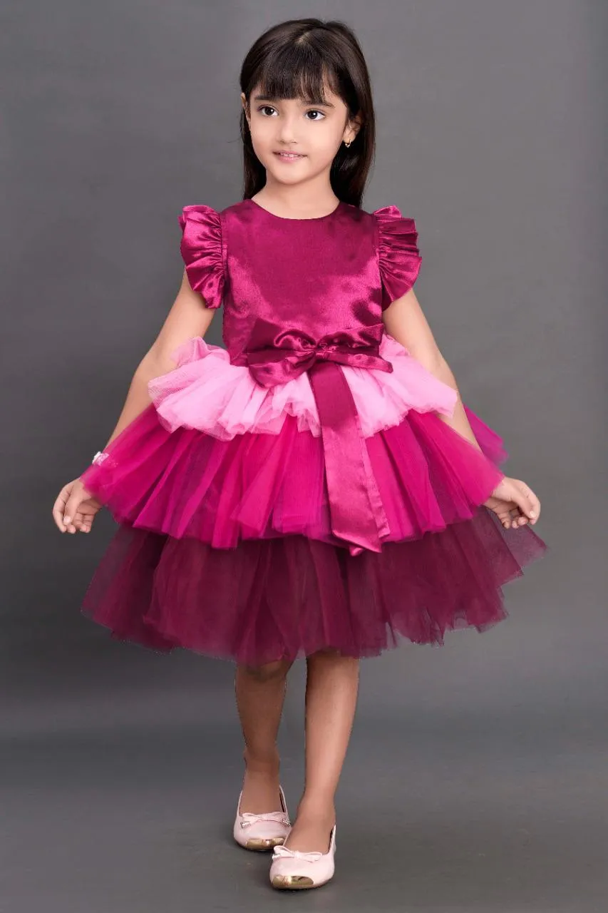 Berry Layered Party  Frock