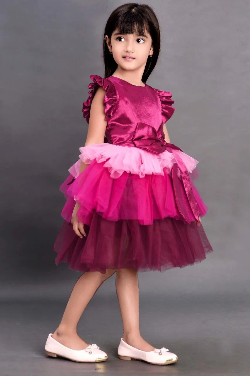 Berry Layered Party  Frock
