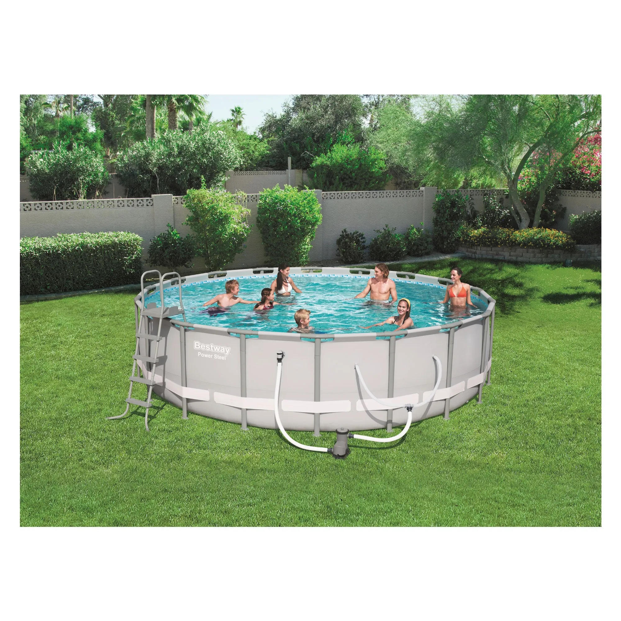 Bestway 18x4.3 ft Reinforced Power Steel Frame Above Ground Pool Set (Open Box)