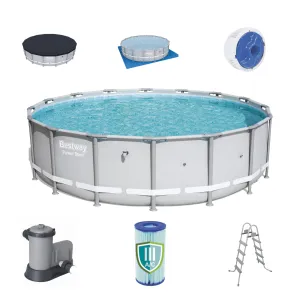 Bestway 18x4.3 ft Reinforced Power Steel Frame Above Ground Pool Set (Open Box)