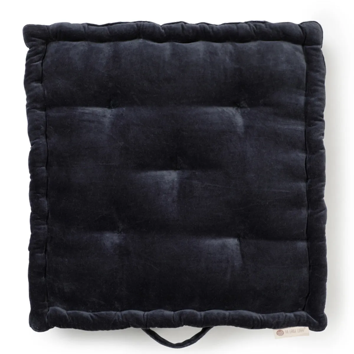 Colour Blocking Velvet Floor Cusion (Navy)