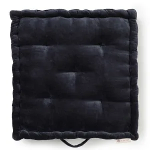 Colour Blocking Velvet Floor Cusion (Navy)