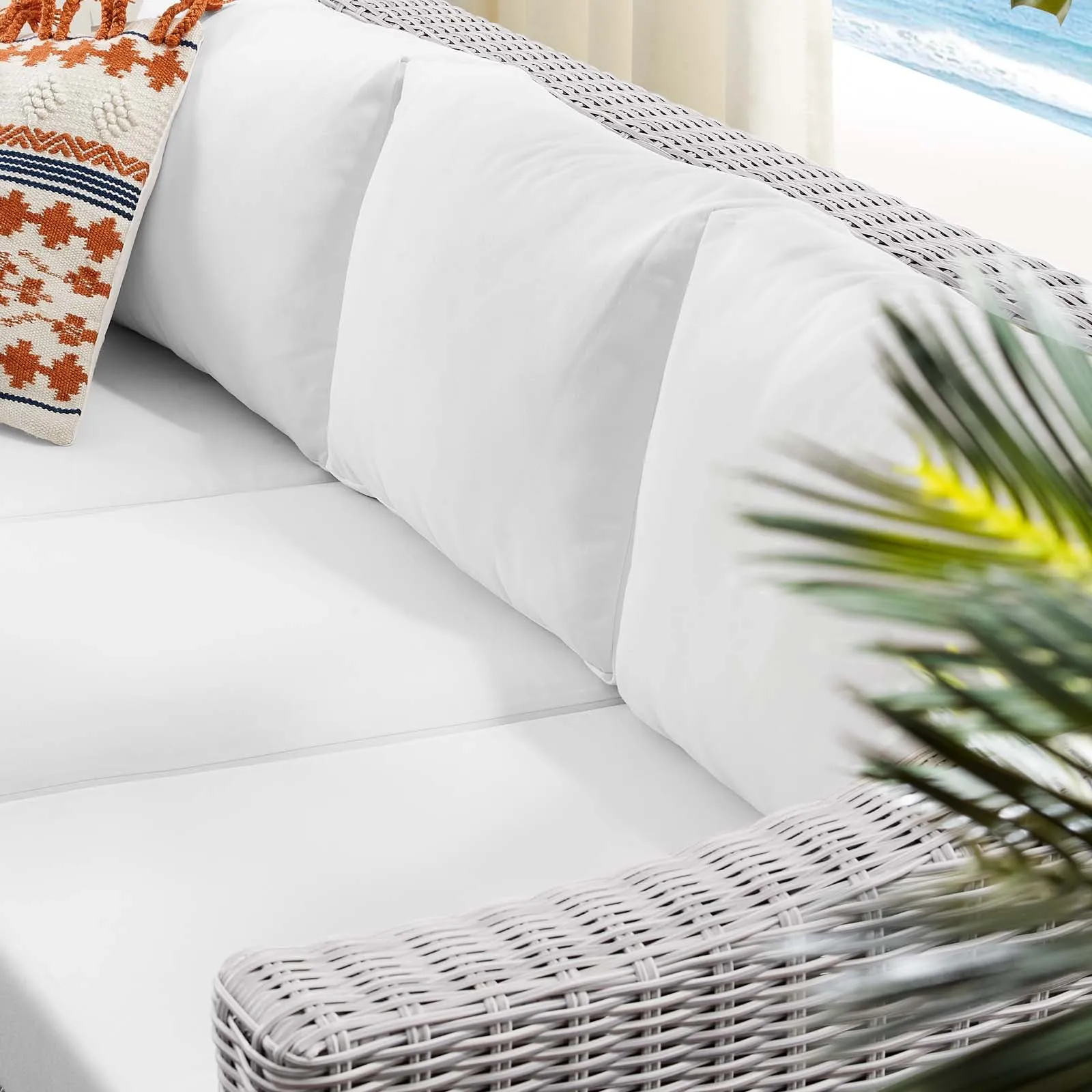 Conway Sunbrella Outdoor Patio Wicker Rattan Sofa