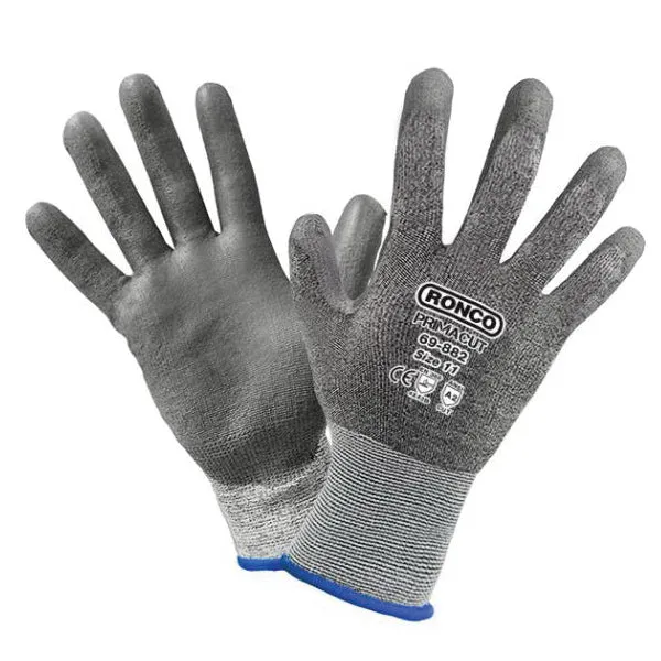 Cut Resistant Gloves - Ronco PrimaCut™ Polyurethane Coating, KO-Tech Yarn, Seamless Cuff, ANSI Cut Level A2, 69-882