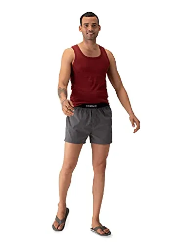 DAMENSCH Men's Cotton Boxers (Pack of 2) (DAM-ASP-SBX-LG-BAM-PACK-2-MIX-L_O.las Grey, Bali Mustard_L)