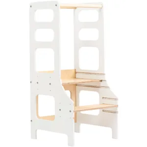 Duck Woodworks Adjustable Kitchen Tower White