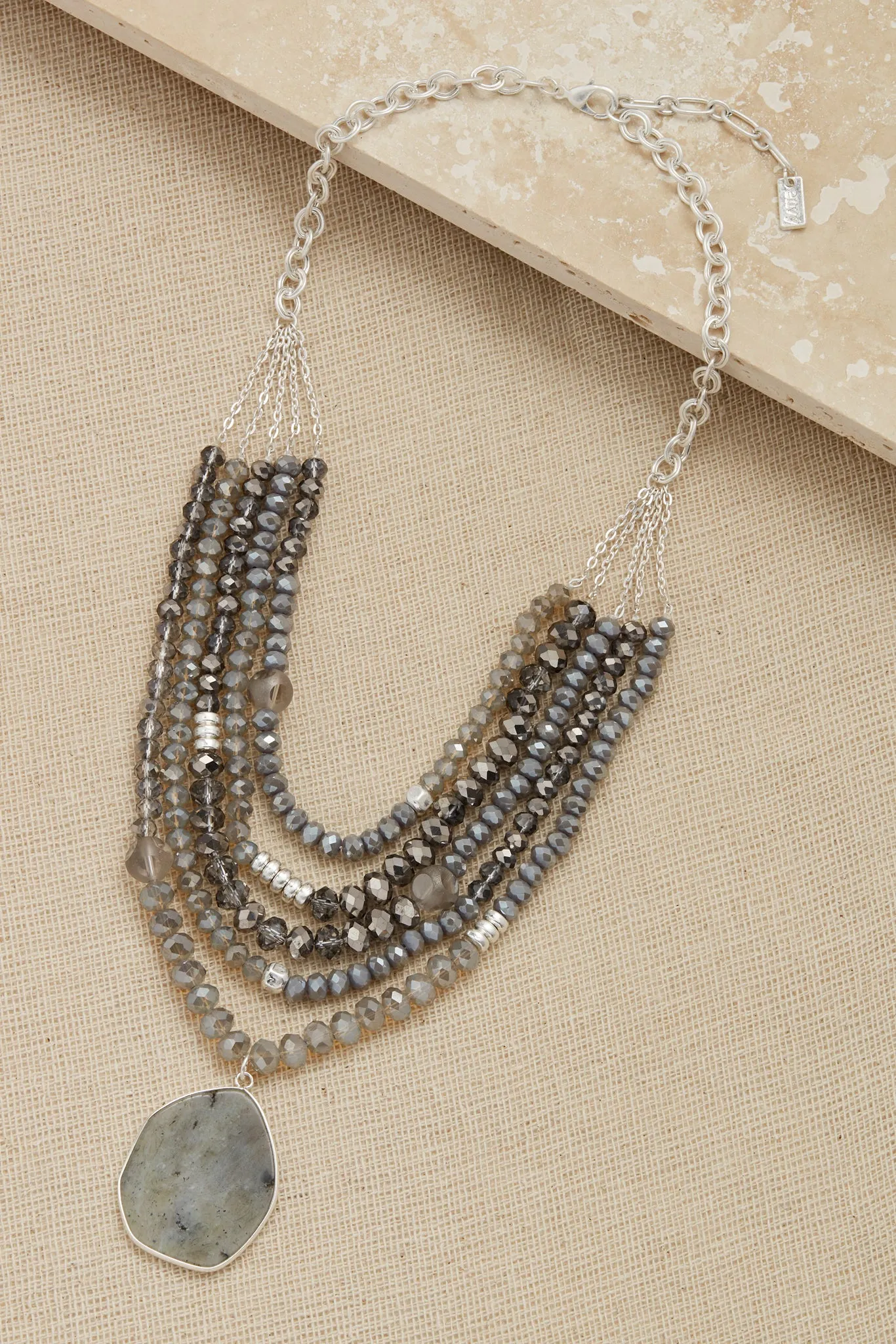 Envy Multi layered bead necklace with Pendant
