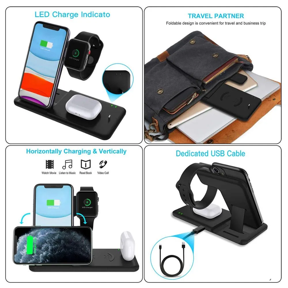 Fast Wireless 15W Charging Station For iPhone, Apple, Airpods Pro iWatch