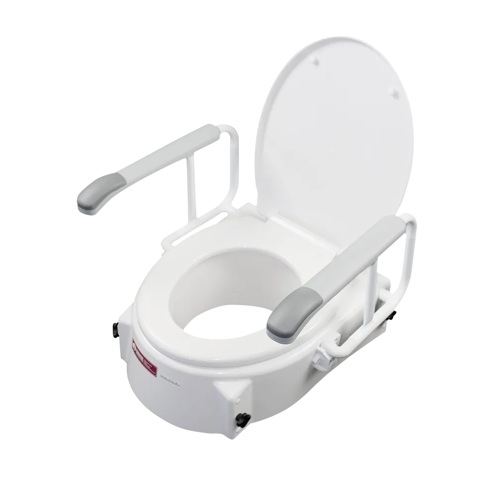 Height Adjustable Toilet Seat Raiser with Arms