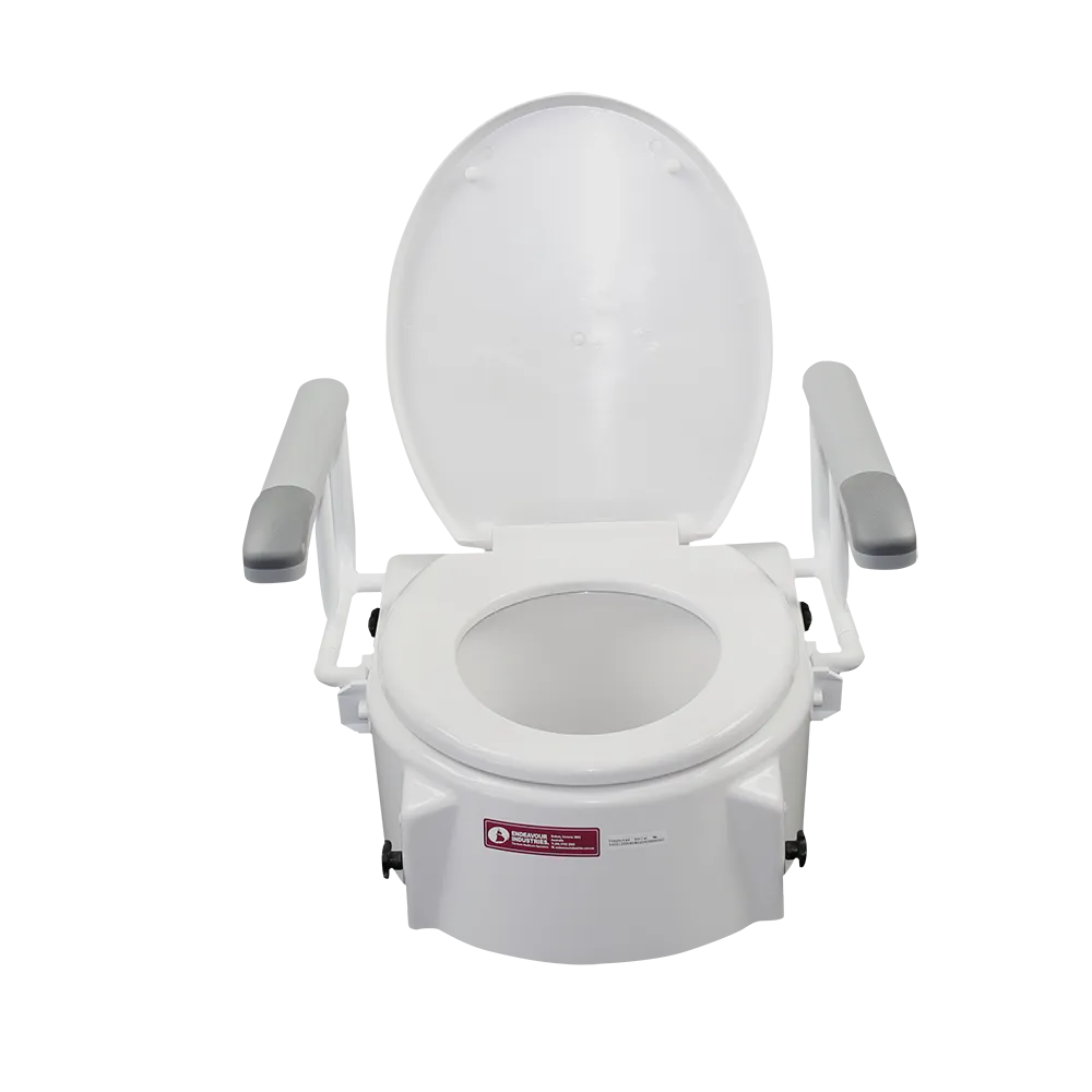 Height Adjustable Toilet Seat Raiser with Arms