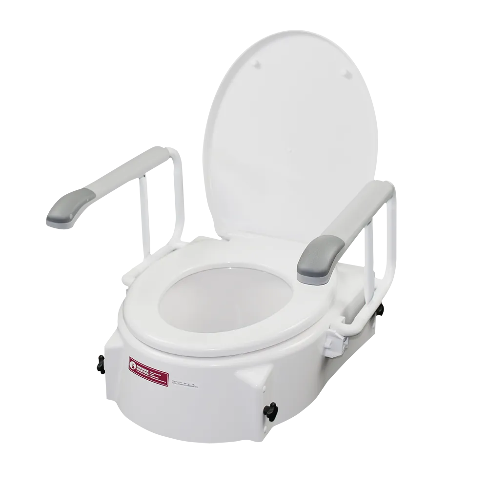 Height Adjustable Toilet Seat Raiser with Arms