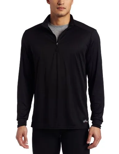 Hot Chillys Peach Skins Solid Zip-T Mens Black Large