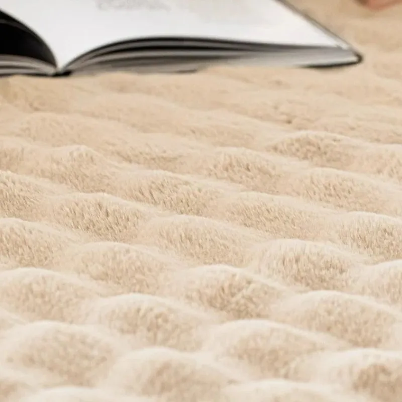 Indie Plush Faux Rabbit Fur Minimalist Area Rug