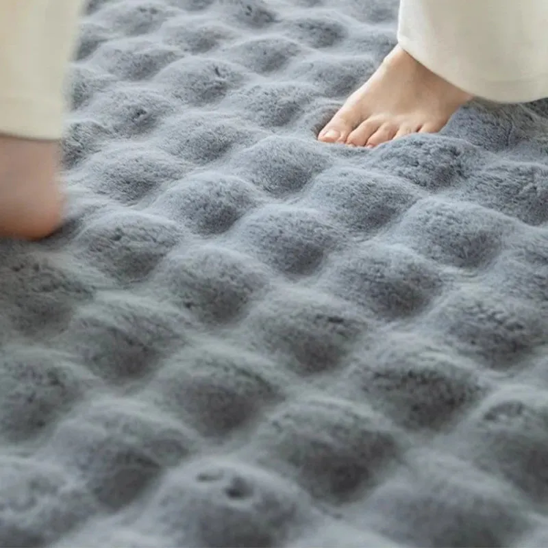 Indie Plush Faux Rabbit Fur Minimalist Area Rug