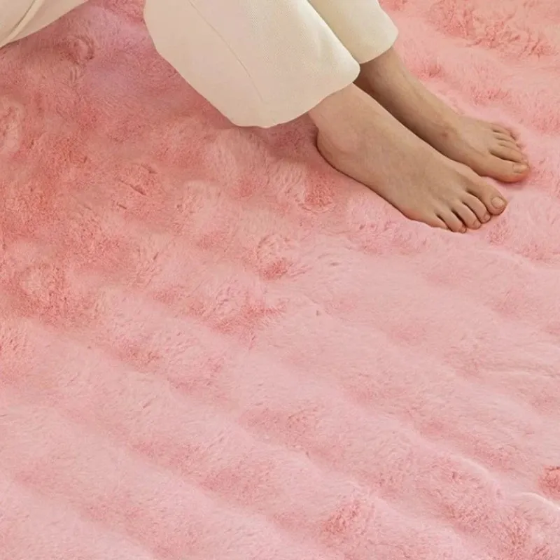 Indie Plush Faux Rabbit Fur Minimalist Area Rug