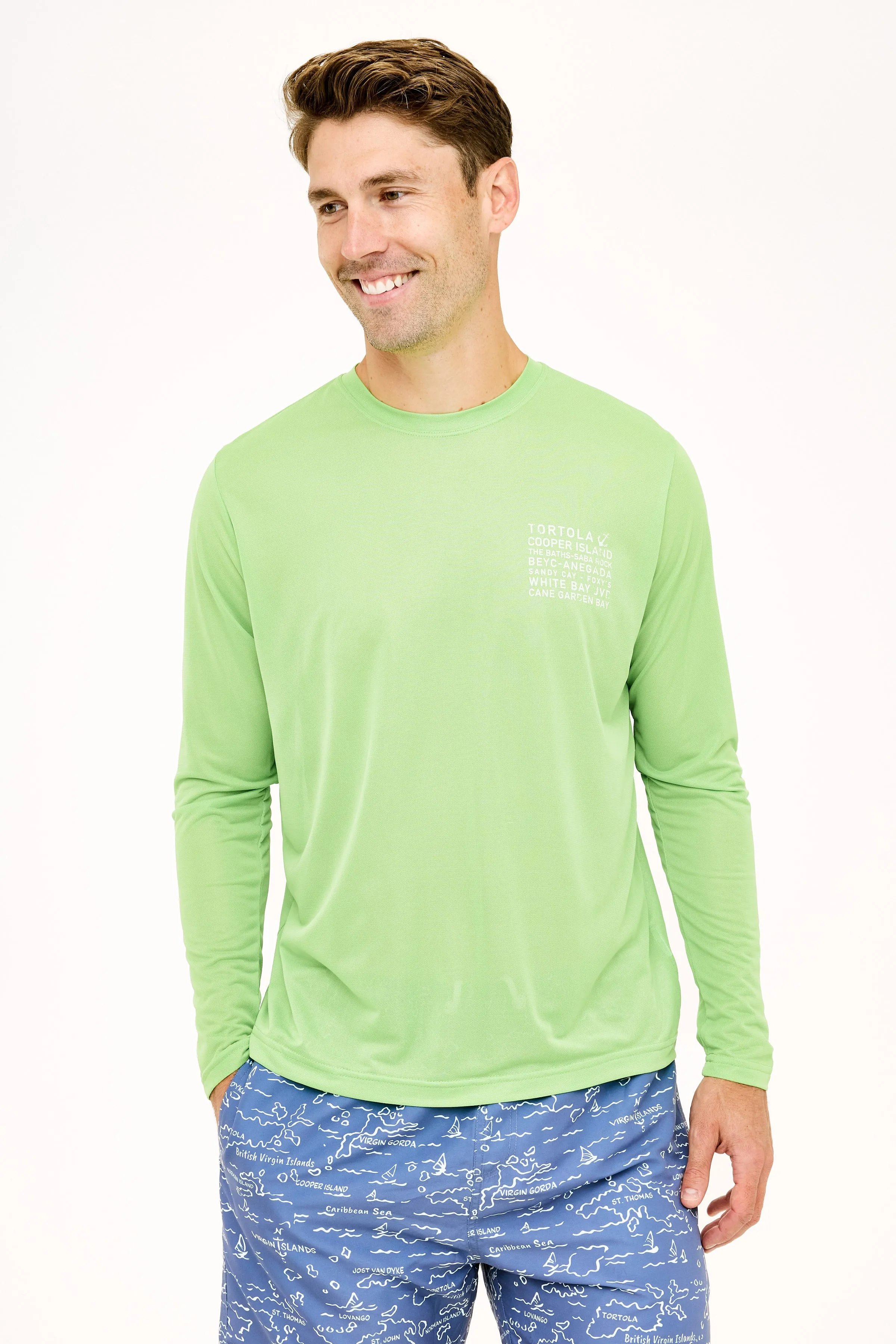 Island Names UPF50 Shirt - Lime Zest
