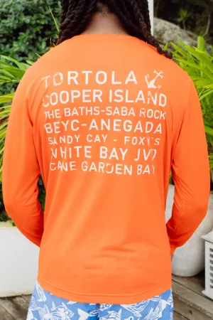Island Names UPF50 Shirt - Sunset Red