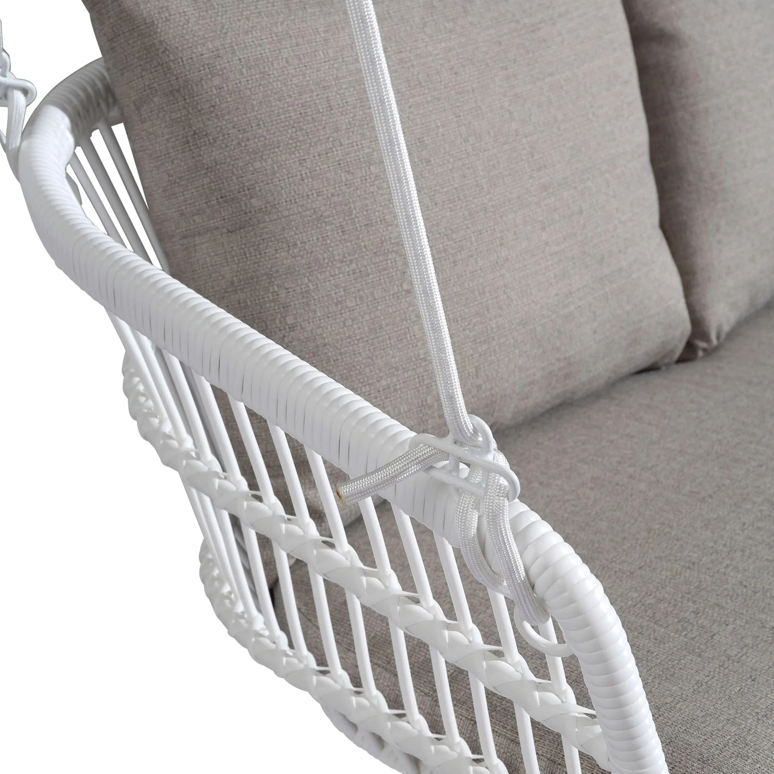 Jack Double Seater Hanging Swing Without Stand For Balcony , Garden Swing (White)