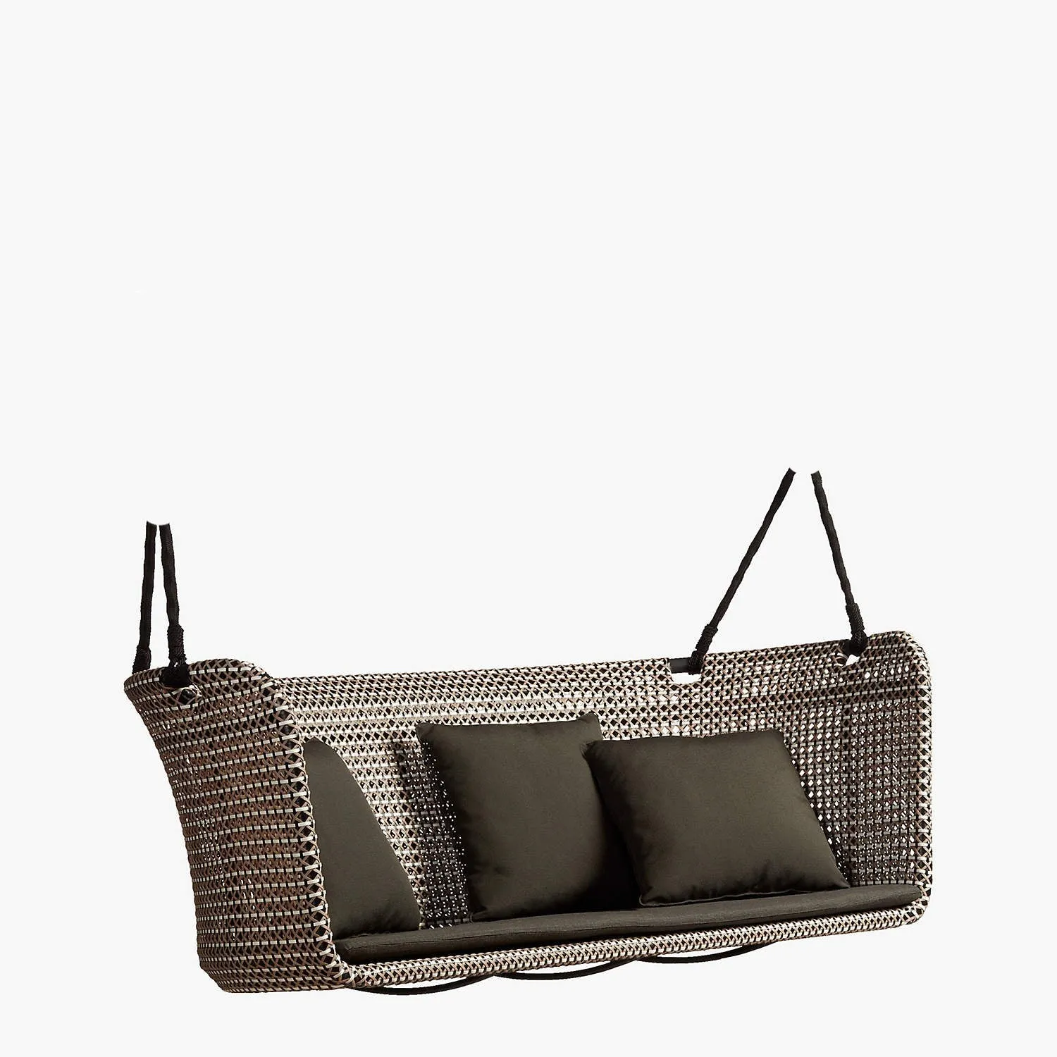 Kivar Double Seater Hanging Swing Without Stand For Balcony , Garden Swing (Brown, Light Brown, White)