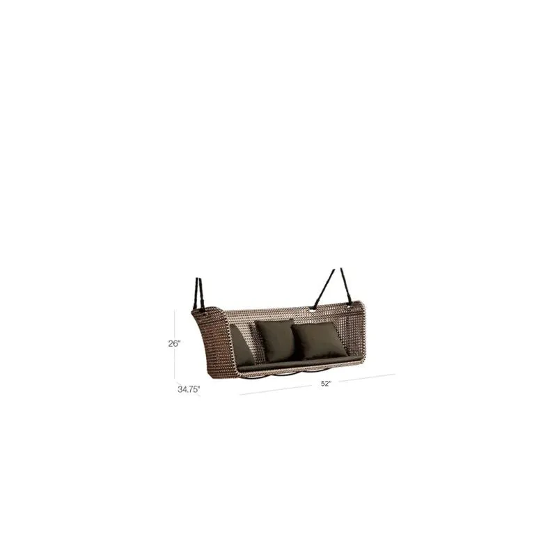 Kivar Double Seater Hanging Swing Without Stand For Balcony , Garden Swing (Brown, Light Brown, White)
