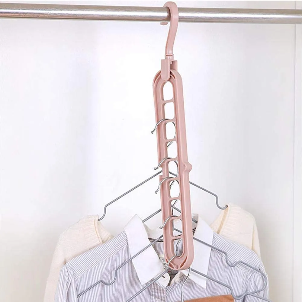 Kuber Industries Plastic Hanger Multi-Purpose Clothes or Wardrobe Organizer (Set of 5, Multi)-KUBMART10960