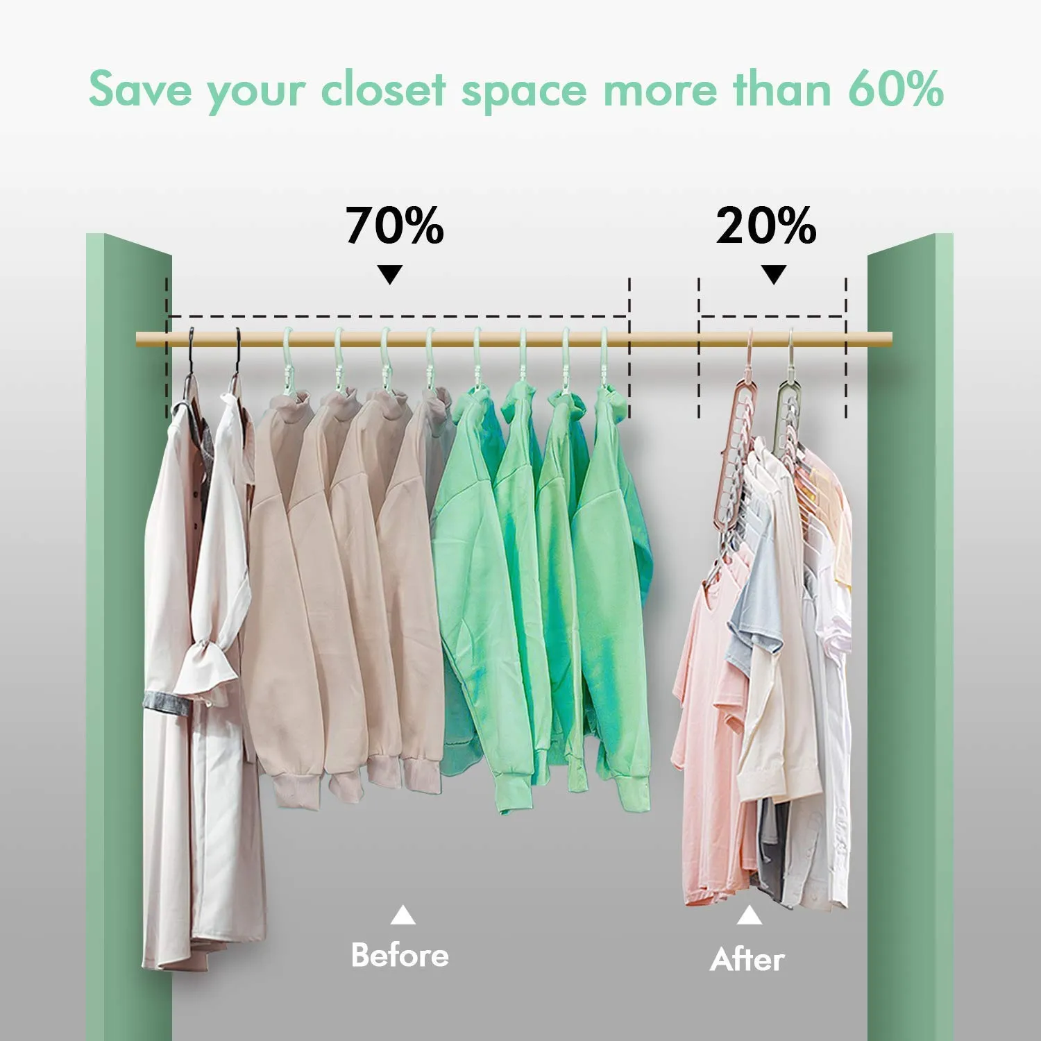 Kuber Industries Plastic Hanger Multi-Purpose Clothes or Wardrobe Organizer (Set of 5, Multi)-KUBMART10960