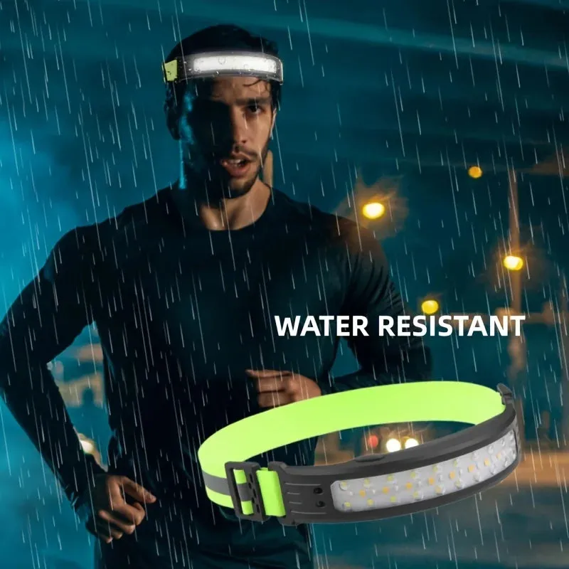 LED Motion Sensor Headlamp USB Rechargeable Flashlight Headlights Head Torch Helmet Lights For Running Camping