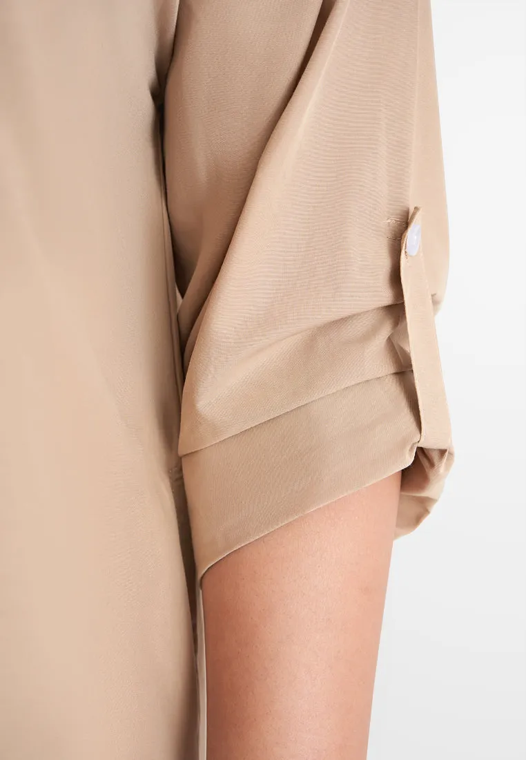 Linisha Minimalist Long Dress Shirt - Black