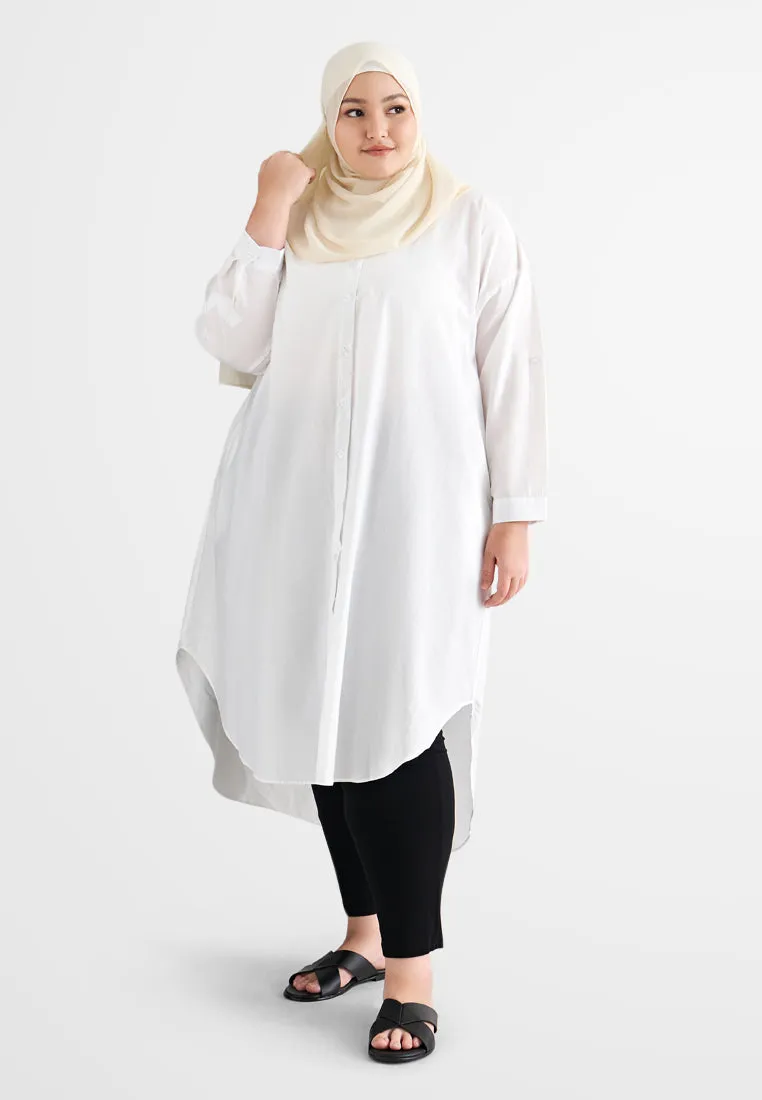 Linisha Minimalist Long Dress Shirt - Black