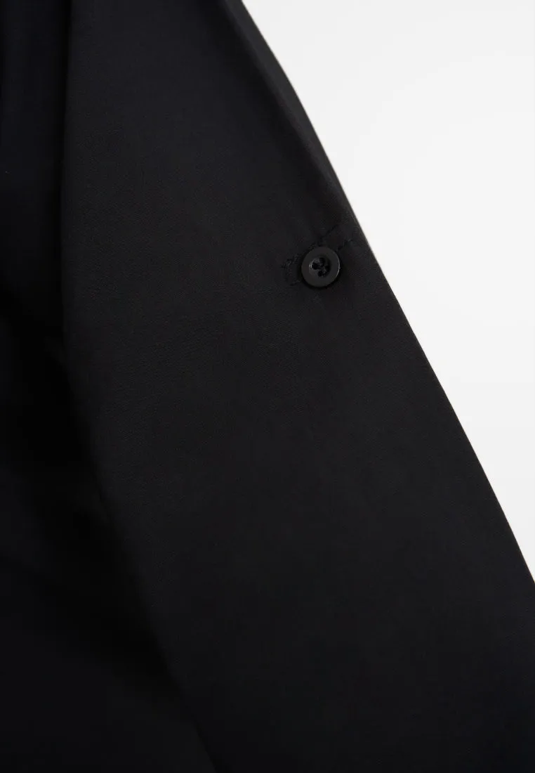 Linisha Minimalist Long Dress Shirt - Black