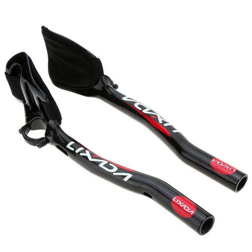 Lixada Carbon Fiber Road Bike Bicycle Aero Bar Rest Handlebar Aerobar 31.8mm