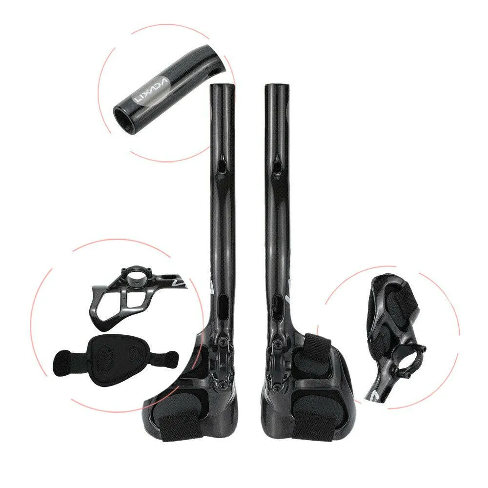 Lixada Carbon Fiber Road Bike Bicycle Aero Bar Rest Handlebar Aerobar 31.8mm
